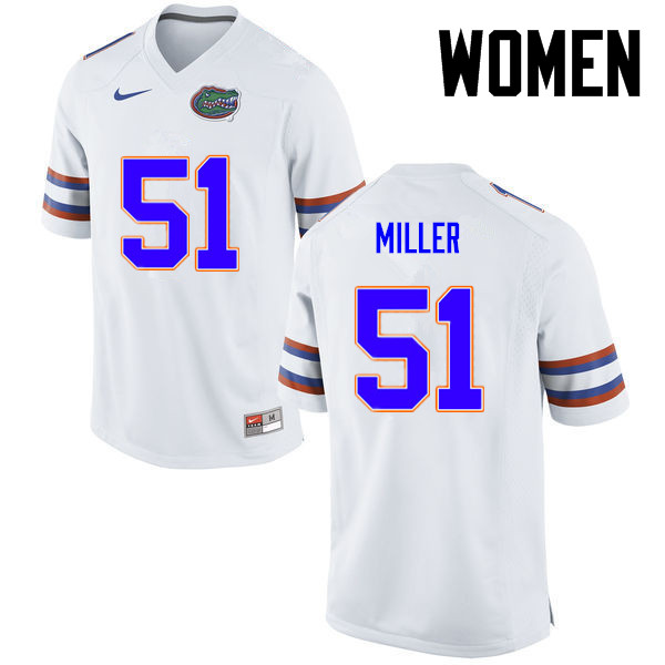 Women Florida Gators #51 Ventrell Miller College Football Jerseys-White